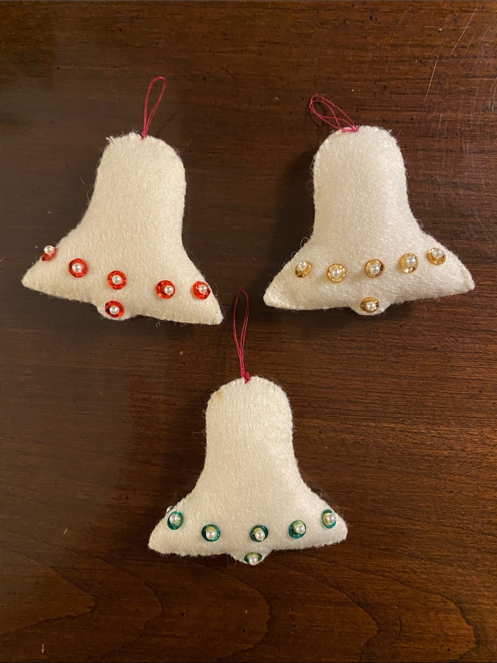 22 Handmade Felt & Needlepoint Christmas Ornaments • Crochet Snowflakes • 1971